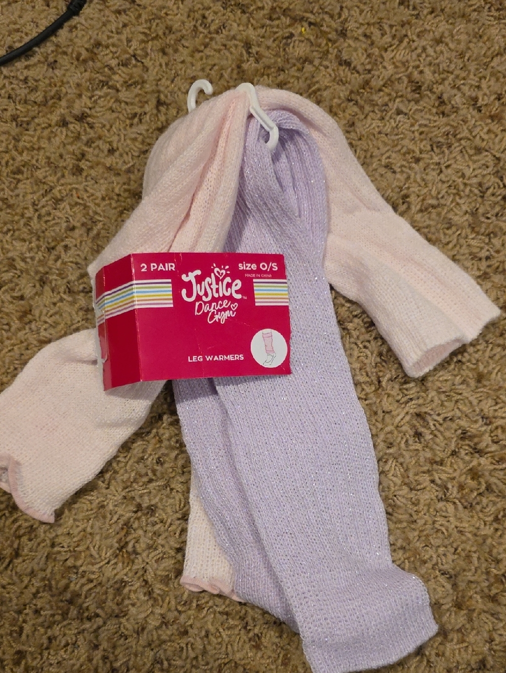 Justice Girls Sparkle Leg Warmers - Pink & Lavender